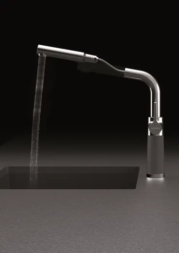 SCHOCK Kchenarmatur SC-540 Cristalite Basic Line Einhebelmischer Zugauslauf 120 schwenkbarer Auslauf mit Materialhlse und Schlauchbrause