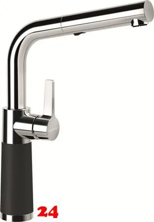 SCHOCK Kchenarmatur SC-540 Cristadur Classic Line Einhebelmischer Zugauslauf 120 schwenkbarer Auslauf mit Materialhlse und Schlauchbrause