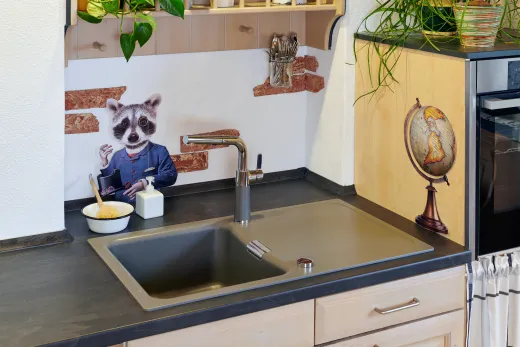 SCHOCK Kchenarmatur SC-540 Cristadur Classic Line Einhebelmischer Zugauslauf 120 schwenkbarer Auslauf mit Materialhlse und Schlauchbrause