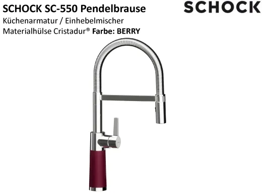 SCHOCK K�chenarmatur SC-550 Cristadur� Classic Line Einhebelmischer Festauslauf 150� schwenkbarer Auslauf mit Materialh�lse und Pendelbrause