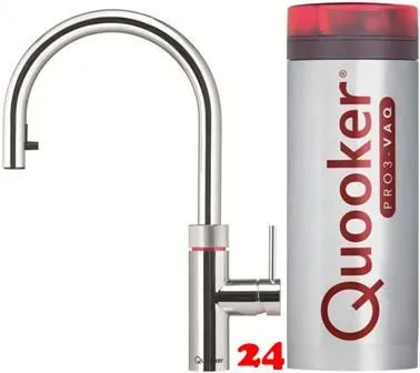 QUOOKER FLEX VAQ PRO3 Einhebelmischer Zugauslauf Chrom & 100C Armatur Kochendwasserhahn (PRO3FXRCHR)