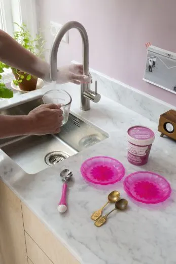 QUOOKER FLEX VAQ PRO3 Einhebelmischer Zugauslauf Chrom & 100C Armatur Kochendwasserhahn (PRO3FXRCHR)