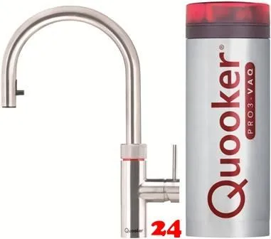 ✅ QUOOKER Flex VAQ PRO3 Einhebelmischer Zugauslauf Edelstahl & 100C Armatur Kochendwasserhahn (PRO3FXRSST)