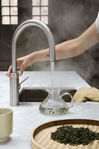 {LAGER} QUOOKER Flex VAQ PRO3 Einhebelmischer Zugauslauf Edelstahl & 100°C Armatur Kochendwasserhahn (3XRVS)