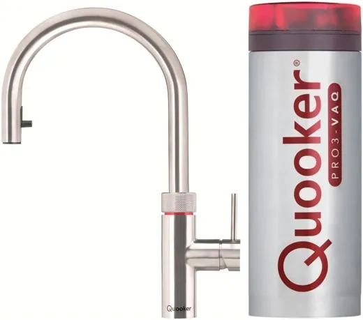 ✅ QUOOKER Flex VAQ PRO3 Einhebelmischer Zugauslauf Edelstahl & 100C Armatur Kochendwasserhahn (PRO3FXRSST)