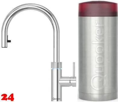 QUOOKER FLEX Combi B Einhebelmischer Zugauslauf Chrom & 100C Armatur Kochendwasserhahn (COMBIFXRCHR)