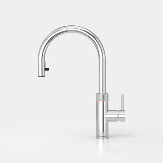 QUOOKER FLEX Combi B Einhebelmischer Zugauslauf Chrom & 100C Armatur Kochendwasserhahn (COMBIFXRCHR)
