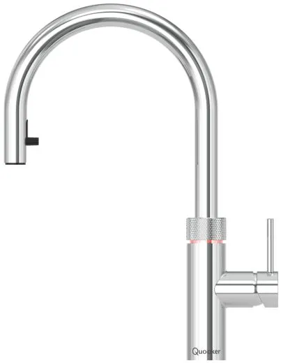 ✅ QUOOKER FLEX ROUND Combi (+) B Einhebelmischer Zugauslauf Chrom & 100�C Armatur Kochendwasserhahn (COMBI+FXRCHR)