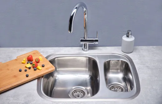 REGINOX K�chensp�le Queen 60 (L) KGOKG Einbausp�le Edelstahl mit Flachrand Siebkorb als Stopfenventil