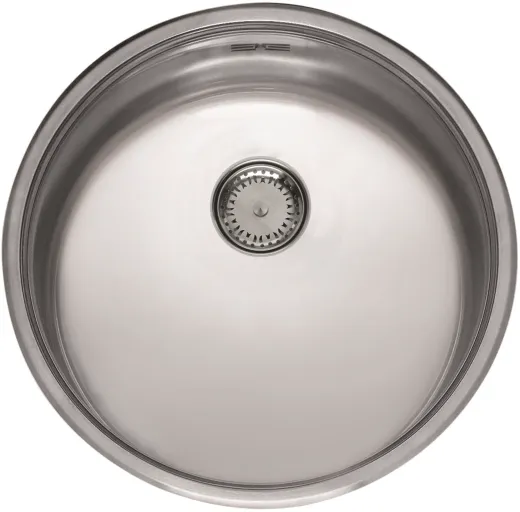 REGINOX Kchensple L18 390 Comfort OKG Einbausple Edelstahl mit Flachrand Rundbecken 3 in 1 mit Siebkorb als Stopfenventil