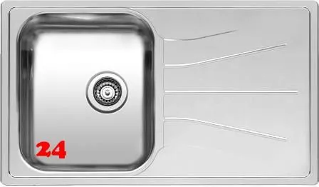 REGINOX Kchensple Diplomat 10 ECO OKG Einbausple Edelstahl mit Einbaurand Siebkorb als Stopfenventil