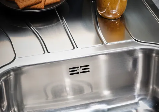 REGINOX K�chensp�le Diplomat 10 ECO OKG Einbausp�le Edelstahl mit Einbaurand Siebkorb als Stopfenventil