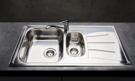 REGINOX K�chensp�le Diplomat 1.5 ECO KGOKG Einbausp�le Edelstahl mit Einbaurand Siebkorb als Stopfenventil