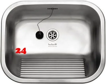 REGINOX Ottawa OSP Wandmontage Einbaubecken Edelstahl mit Einbaurand Ablauf mit Gummistopfen und Kette