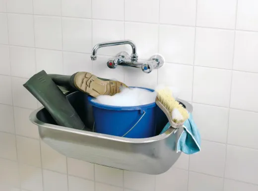 REGINOX Ottawa OSP Wandmontage Einbaubecken Edelstahl mit Einbaurand Ablauf mit Gummistopfen und Kette