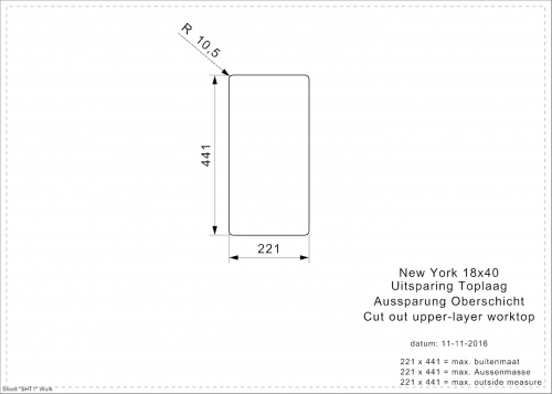REGINOX Kchensple New York 18x40 (L) Comfort Einbausple Edelstahl 3 in 1 mit Flachrand Siebkorb als Stopfenventil