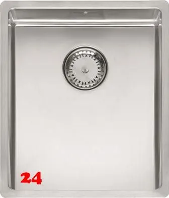 REGINOX Kchensple New York 34x40 (L) Comfort Einbausple Edelstahl 3 in 1 mit Flachrand Siebkorb als Stopfenventil