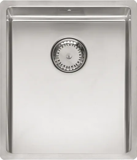 REGINOX Kchensple New York 34x40 (L) Comfort Einbausple Edelstahl 3 in 1 mit Flachrand Siebkorb als Stopfenventil