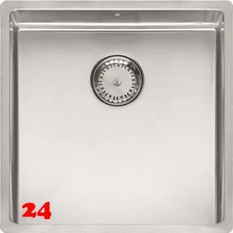 REGINOX Kchensple New York 40x40 (L) Comfort Einbausple Edelstahl 3 in 1 mit Flachrand Siebkorb als Stopfenventil