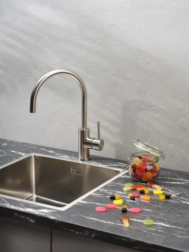 REGINOX K�chensp�le New York 40x40 (L) Comfort Einbausp�le Edelstahl 3 in 1 mit Flachrand Siebkorb als Stopfenventil