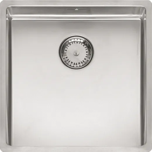 REGINOX Kchensple New York 40x40 (L) Comfort Einbausple Edelstahl 3 in 1 mit Flachrand Siebkorb als Stopfenventil