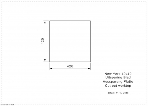 REGINOX Kchensple New York 40x40 (L) Comfort Einbausple Edelstahl 3 in 1 mit Flachrand Siebkorb als Stopfenventil
