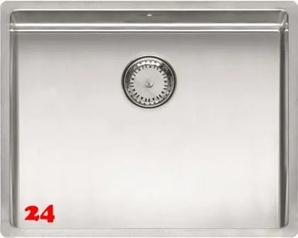 REGINOX Kchensple New York 50x40 (L) Comfort Einbausple Edelstahl 3 in 1 mit Flachrand Siebkorb als Stopfenventil