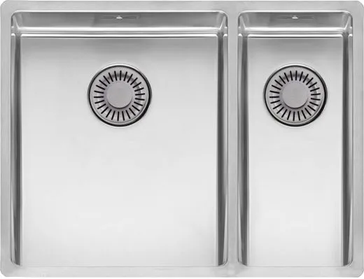 REGINOX Kchensple New York 34x40/18x40 (L) Comfort Becken links Einbausple 3 in 1 mit Flachrand Siebkorb als Stopfenventil