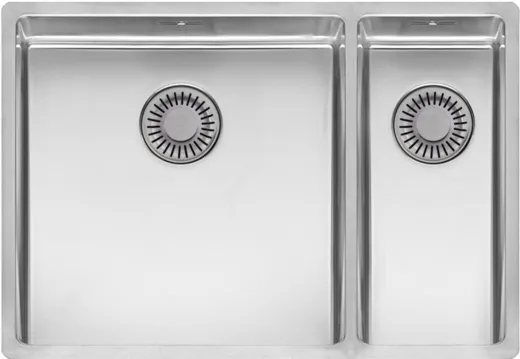 REGINOX Kchensple New York 40x40/18x40 (L) Comfort Becken links Einbausple 3 in 1 mit Flachrand Siebkorb als Stopfenventil