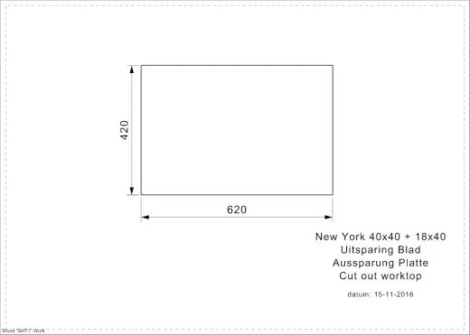 REGINOX Kchensple New York 40x40/18x40 (L) Comfort Becken links Einbausple 3 in 1 mit Flachrand Siebkorb als Stopfenventil