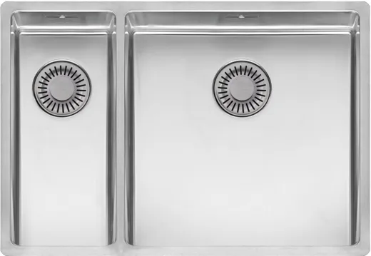 REGINOX Kchensple New York 18x40/40x40 (L) Comfort Becken rechts Einbausple 3 in 1 mit Flachrand Siebkorb als Stopfenventil