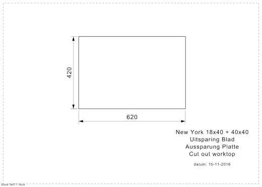 REGINOX Kchensple New York 18x40/40x40 (L) Comfort Becken rechts Einbausple 3 in 1 mit Flachrand Siebkorb als Stopfenventil