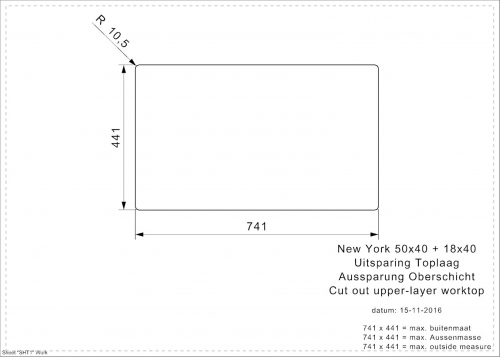 REGINOX Kchensple New York 50x40/18x40 (L) Comfort Becken links Einbausple 3 in 1 mit Flachrand Siebkorb als Stopfenventil