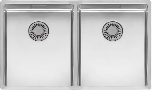 REGINOX K�chensp�le New York 34x40/34x40 (L) Comfort Einbausp�le 3 in 1 mit Flachrand Doppelbecken mit Siebkorb als Stopfenventil