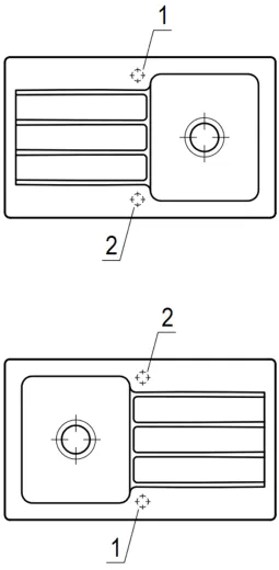 Villeroy & Boch ARCHITECTURA 50-Classicline Einbausple / Keramiksple in Standard Farben
