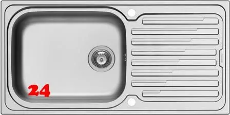 PYRAMIS Kchensple Amaltia Plus (100x50) 1B 1D Einbausple / Edelstahlsple Siebkorb als Drehknopfventil