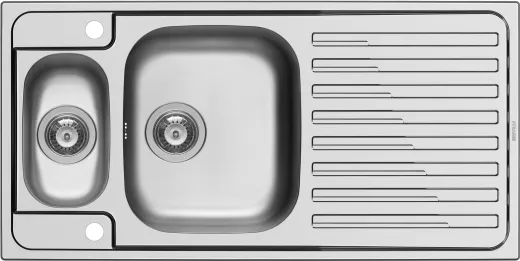 PYRAMIS Kchensple Amaltia Extra (100x50) 1 1/2B 1D Einbausple / Edelstahlsple Siebkorb als Drehknopfventil