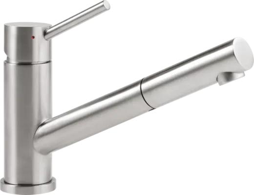 Villeroy & Boch Kchenarmatur Como Shower Window Einhebelmischer Edelstahl massiv mit Zugauslauf zur Vorfenstermontage