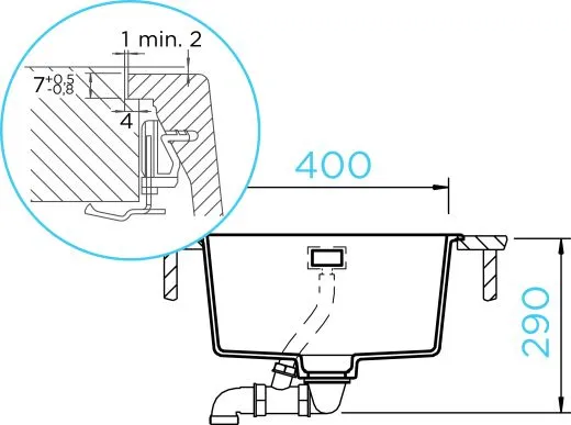 SCHOCK Kchensple Greenwich N-100-FB Cristadur Nano-Granitsple flchenbndig mit Drehexcenter