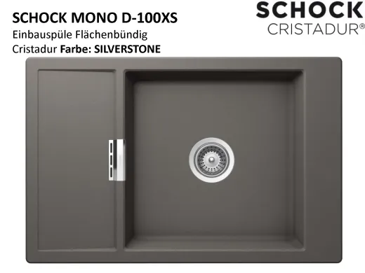 SCHOCK Kchensple Mono D-100XS-FB Cristadur Nano-Granitsple flchenbndig mit Drehexcenter
