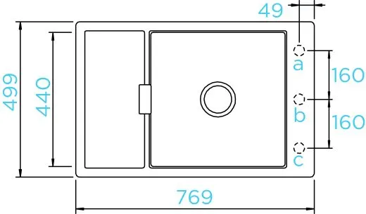 SCHOCK Kchensple Mono D-100XS-FB Cristadur Nano-Granitsple flchenbndig mit Drehexcenter