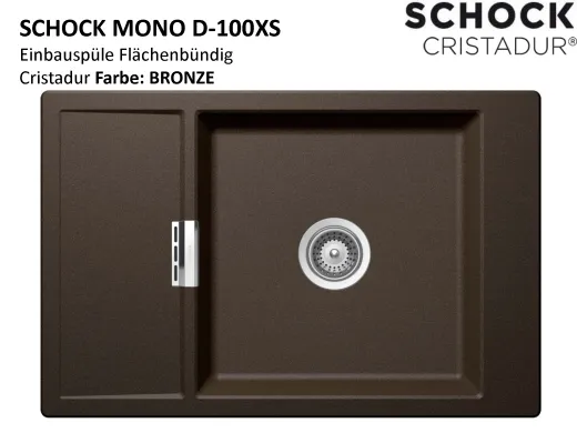 SCHOCK Kchensple Mono D-100XS-FB Cristadur Nano-Granitsple flchenbndig mit Drehexcenter