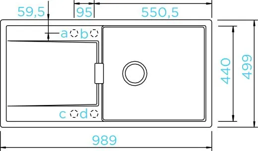 SCHOCK Kchensple Mono D-100L-FB Cristadur Nano-Granitsple flchenbndig mit Drehexcenter