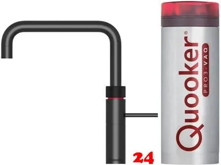 QUOOKER FUSION Square VAQ PRO3 Einhebelmischer Schwarz matt PVD & 100C Armatur Kochendwasserhahn (PRO3FNSBLK)