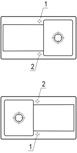 Villeroy & Boch SILUET 50-Premiumline Einbausple / Keramiksple aus TitanCeram in Sonder Farben