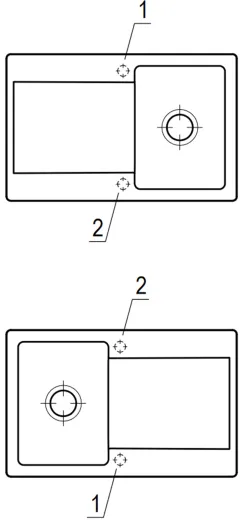 Villeroy & Boch SILUET 45-Classicline Einbausple / Keramiksple aus TitanCeram in Standard Farben