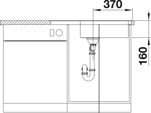 BLANCO Kchensple Lantos 6 S-IF Compact Einbausple / Edelstahlsple Flachrand Siebkorb als Drehknopfventil
