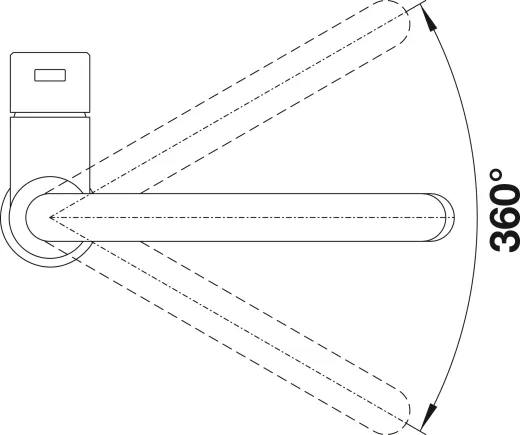 BLANCO Kchenarmatur Candor Edelstahl massiv Einhebelmischer / Spltischarmatur mit Festauslauf 360 schwenkbarer Auslauf
