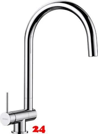 BLANCO Coressa-F Chrom Einhebelmischer mit Festauslauf 360 schwenkbarer Auslauf Vorfenstermontage Hebel links