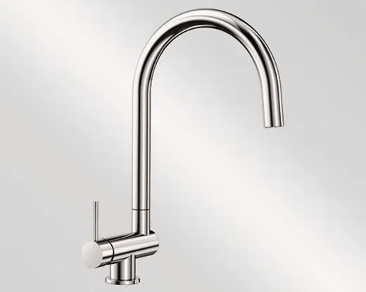 BLANCO Coressa-F Chrom Einhebelmischer mit Festauslauf 360 schwenkbarer Auslauf Vorfenstermontage Hebel links